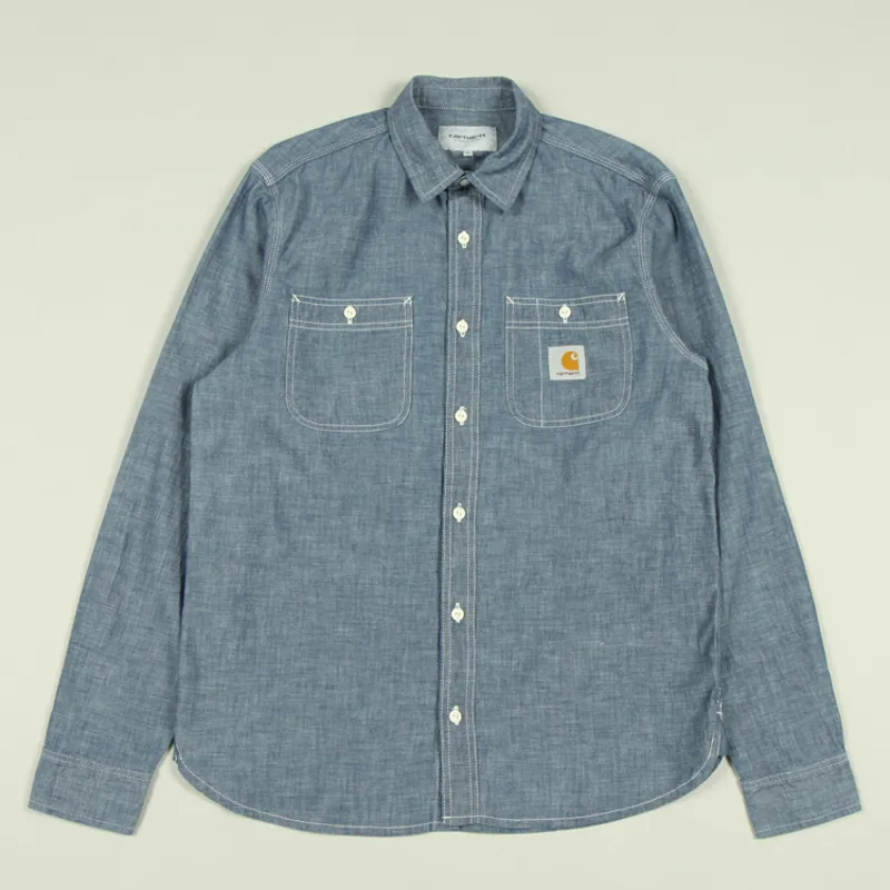 Carhartt WIP Clink Shirt Kirksville - Blue Rinsed